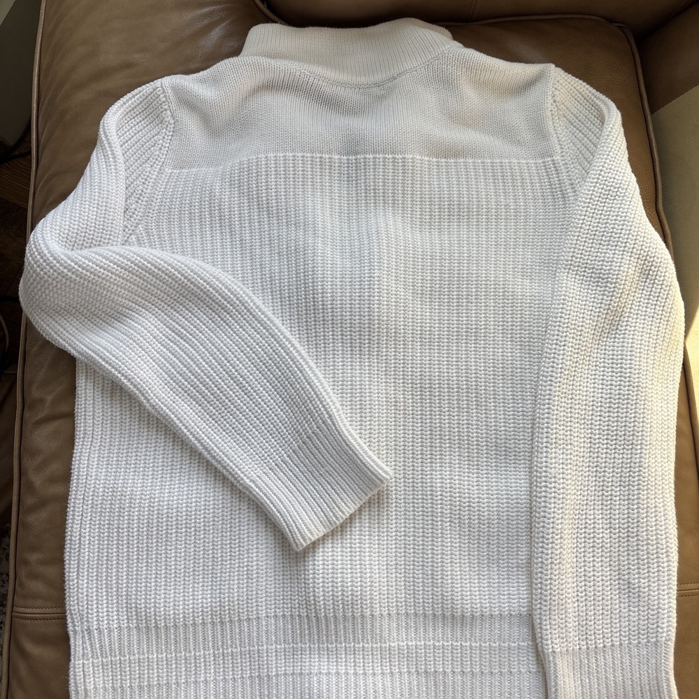 Lauren Ralph Lauren Cardigan‎ Toggle Gold Buttons Cotton Ivory Classic Cozy XL - Picture 8 of 10